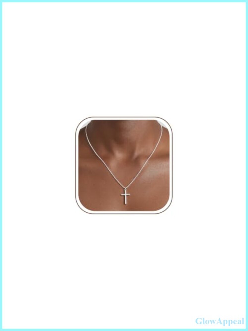 S925 Sterling Silver Box Chain Cross Pendant Necklace for Women